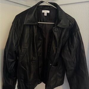 Topshop Men's Black Faux Leather Jacket